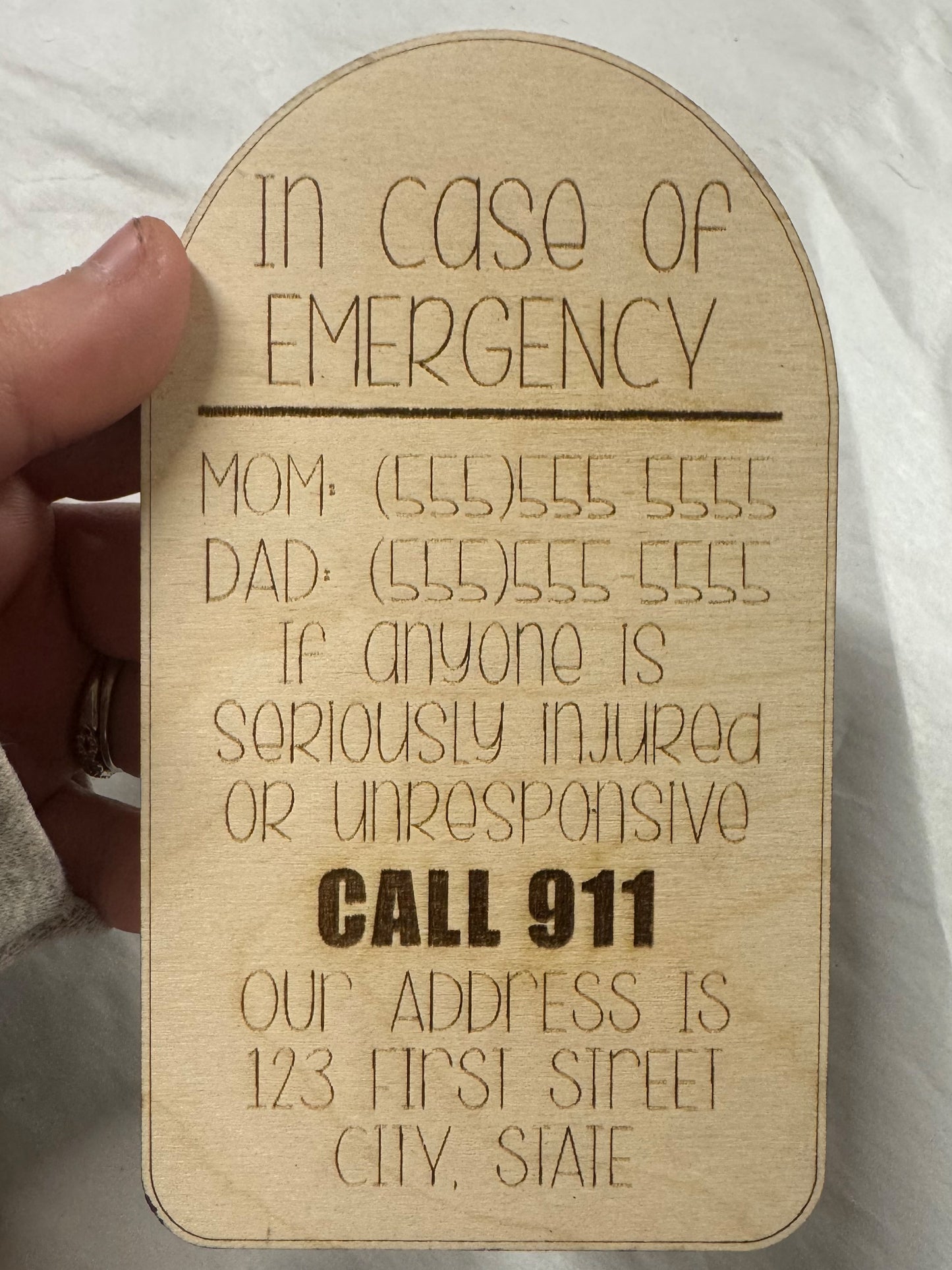 In Case of Emergency - Personalized Wooden Magnet