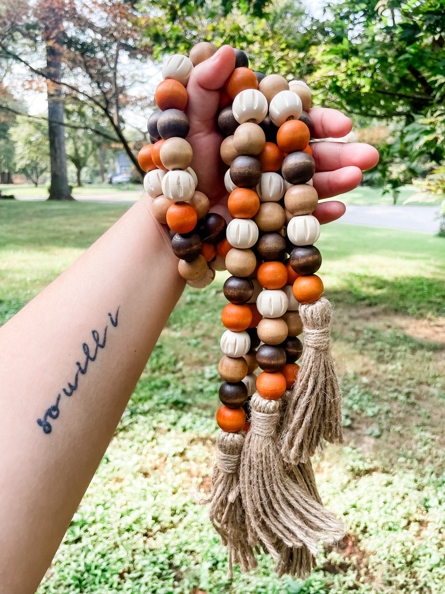 Fall Beaded Garland with Tassels