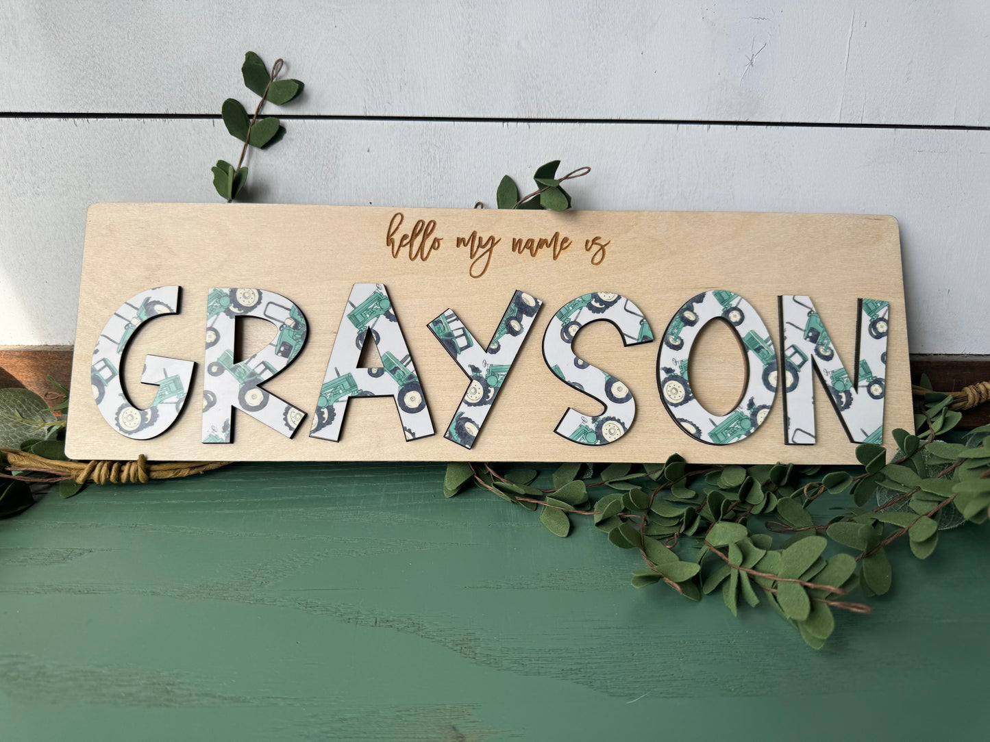 Custom Tractor-Themed Name Puzzle