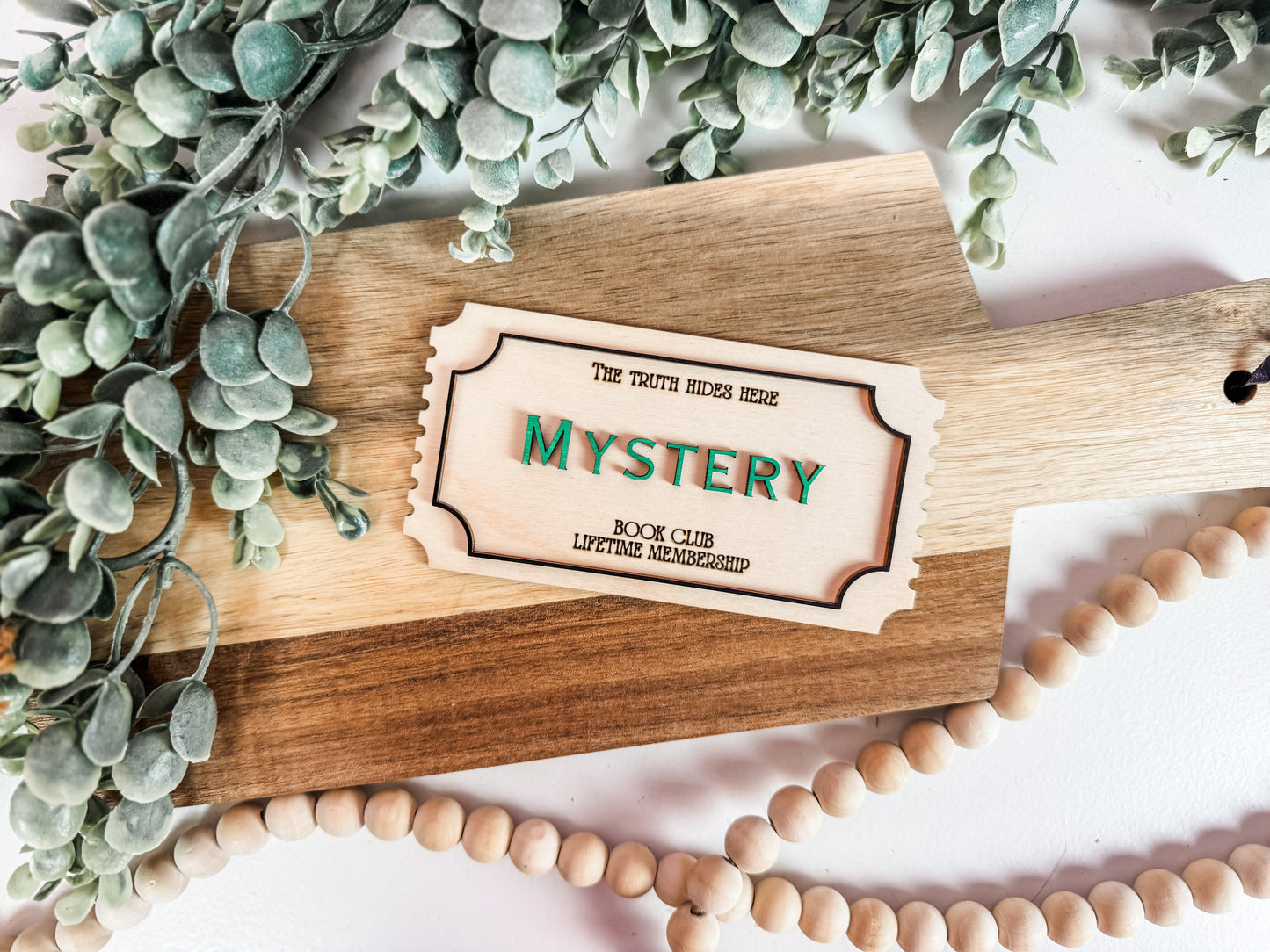 Book Club Lifetime Membership Ticket – Wooden Shelf Decor
