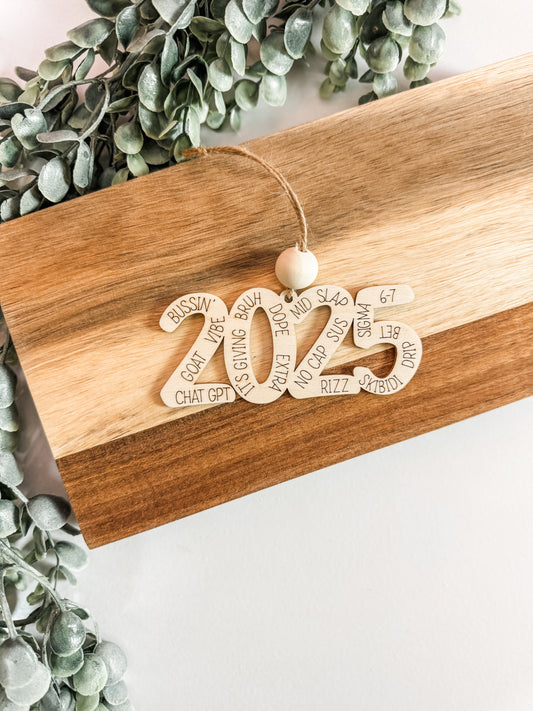 2025 Christmas Slang Ornament – Funny Wooden Keepsake
