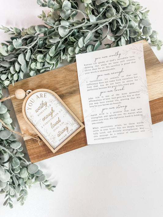 You Are Worthy Christian Ornament | Scripture Affirmation Gift | Christmas 2025 Faith Decor