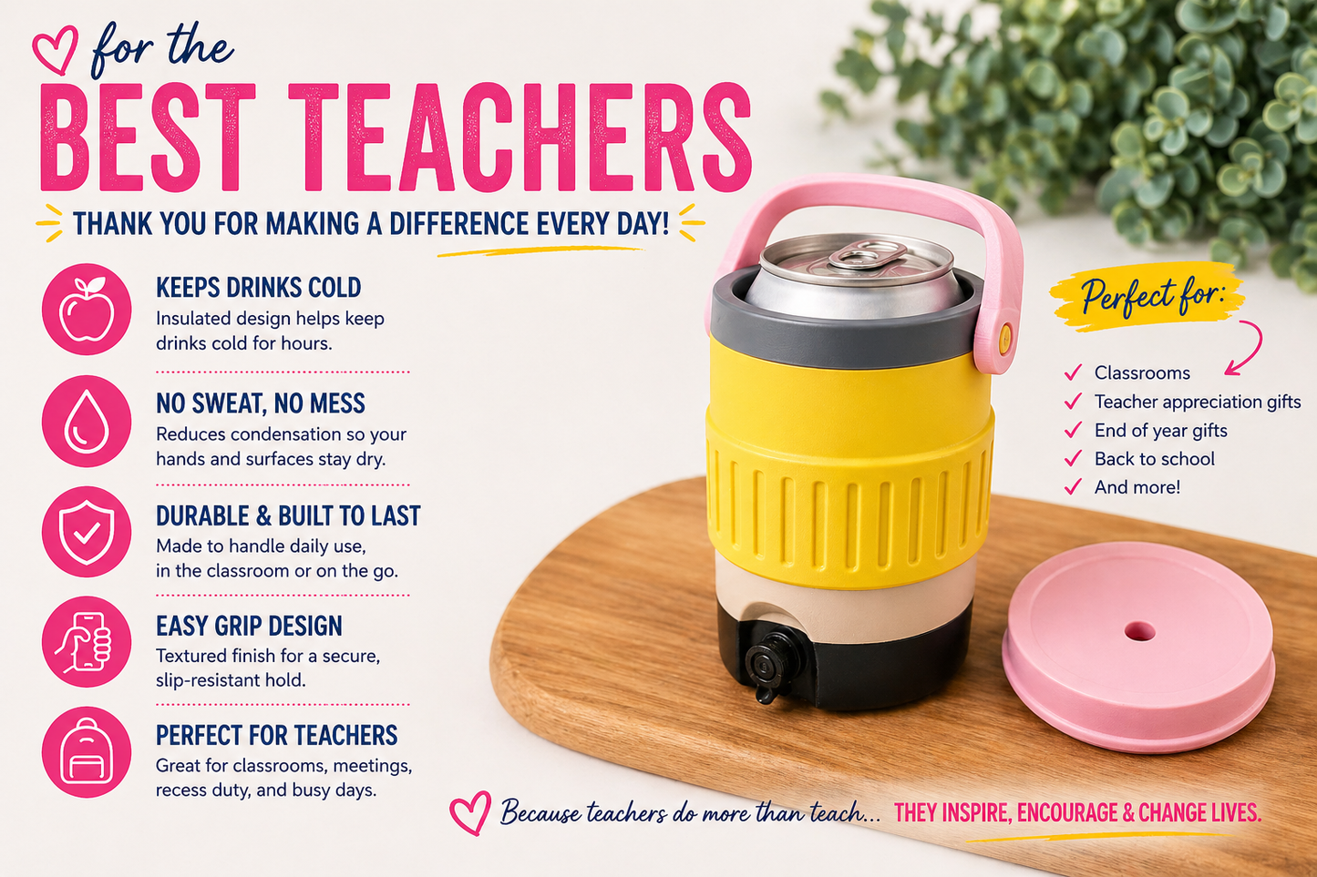 Teacher soda Can holder Koozie – End of Year Gift