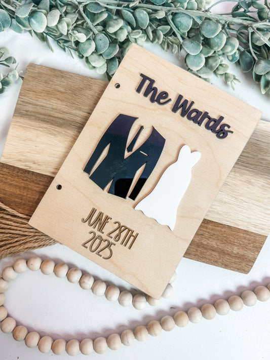 Personalized Wedding Card Holder – Bride & Groom Design