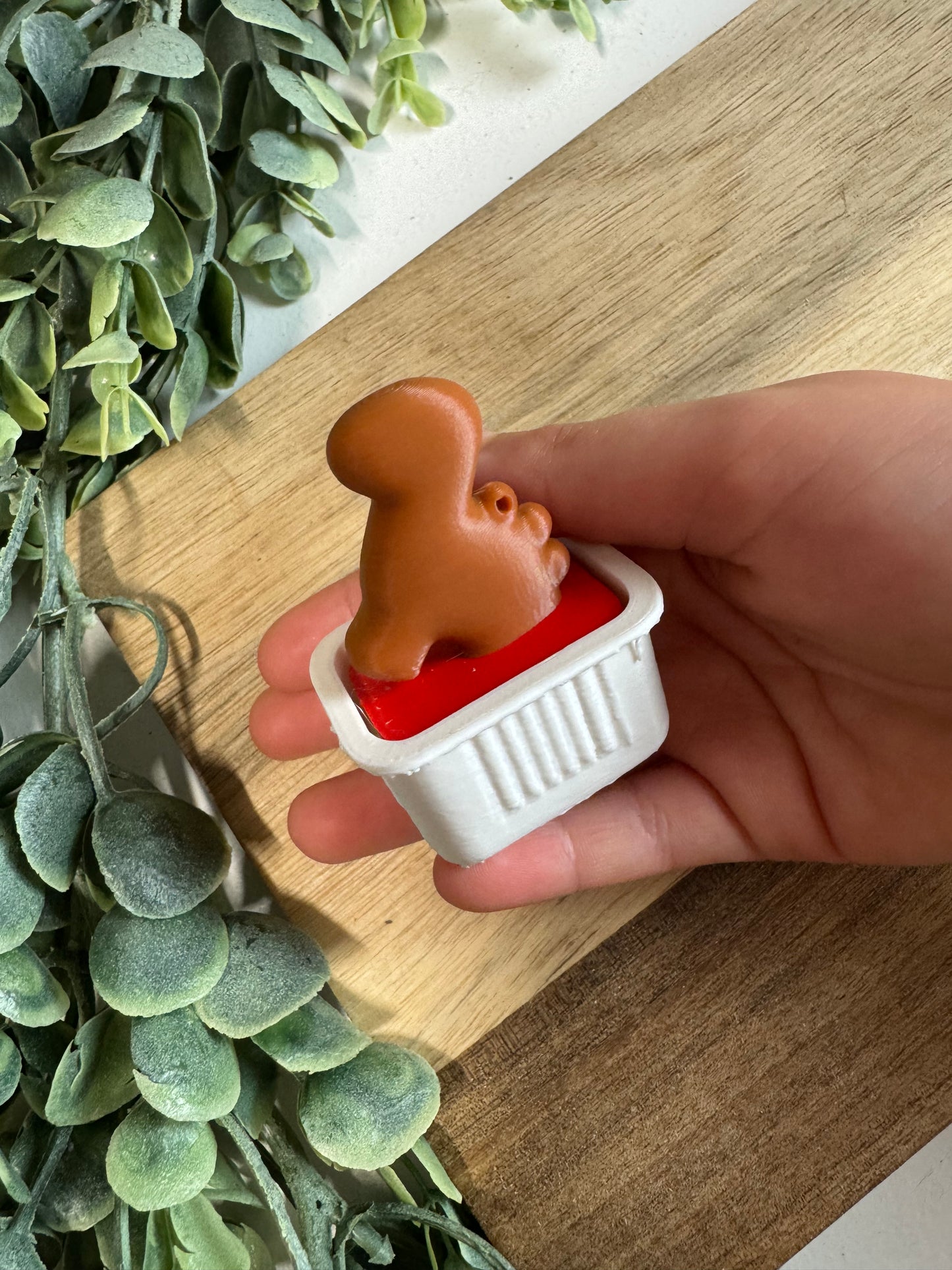 Nugget Clicker - 3D Printed Chicken Nugget & Ketchup Fidget Toy