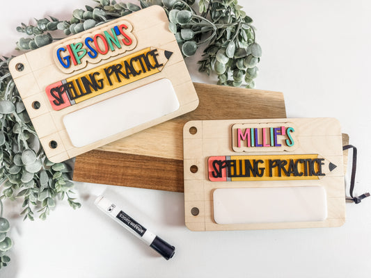 Dry erase spelling boards