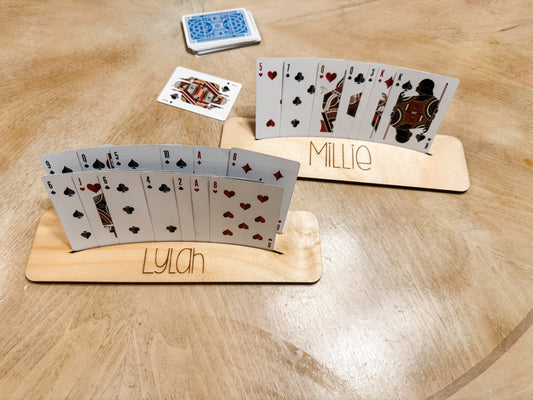 Playing Card Holder | Personalized Wooden Card Holder | Kids & Family Game Night Accessory