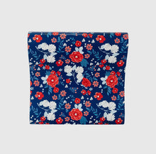 Load image into Gallery viewer, Floral Red White and Blue Table Runner
