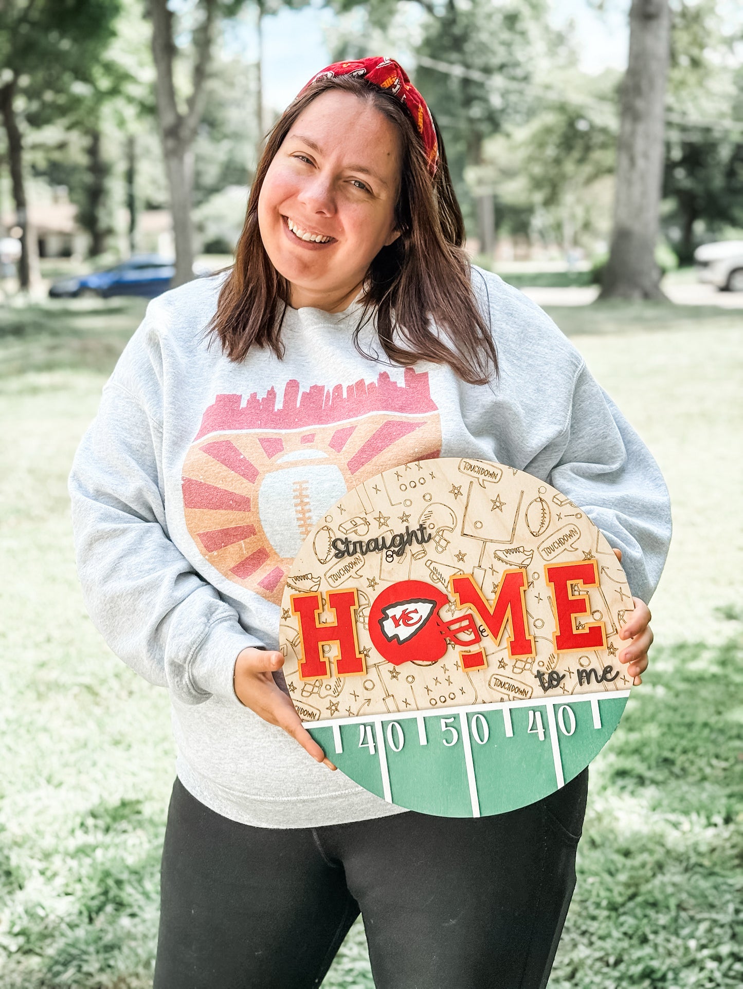 14" Chiefs "Straight Home to Me" Door Hanger – Taylor Inspired Football Decor