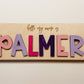 Personalized Pink & Purple Name Puzzle – Custom Wooden Name Sign