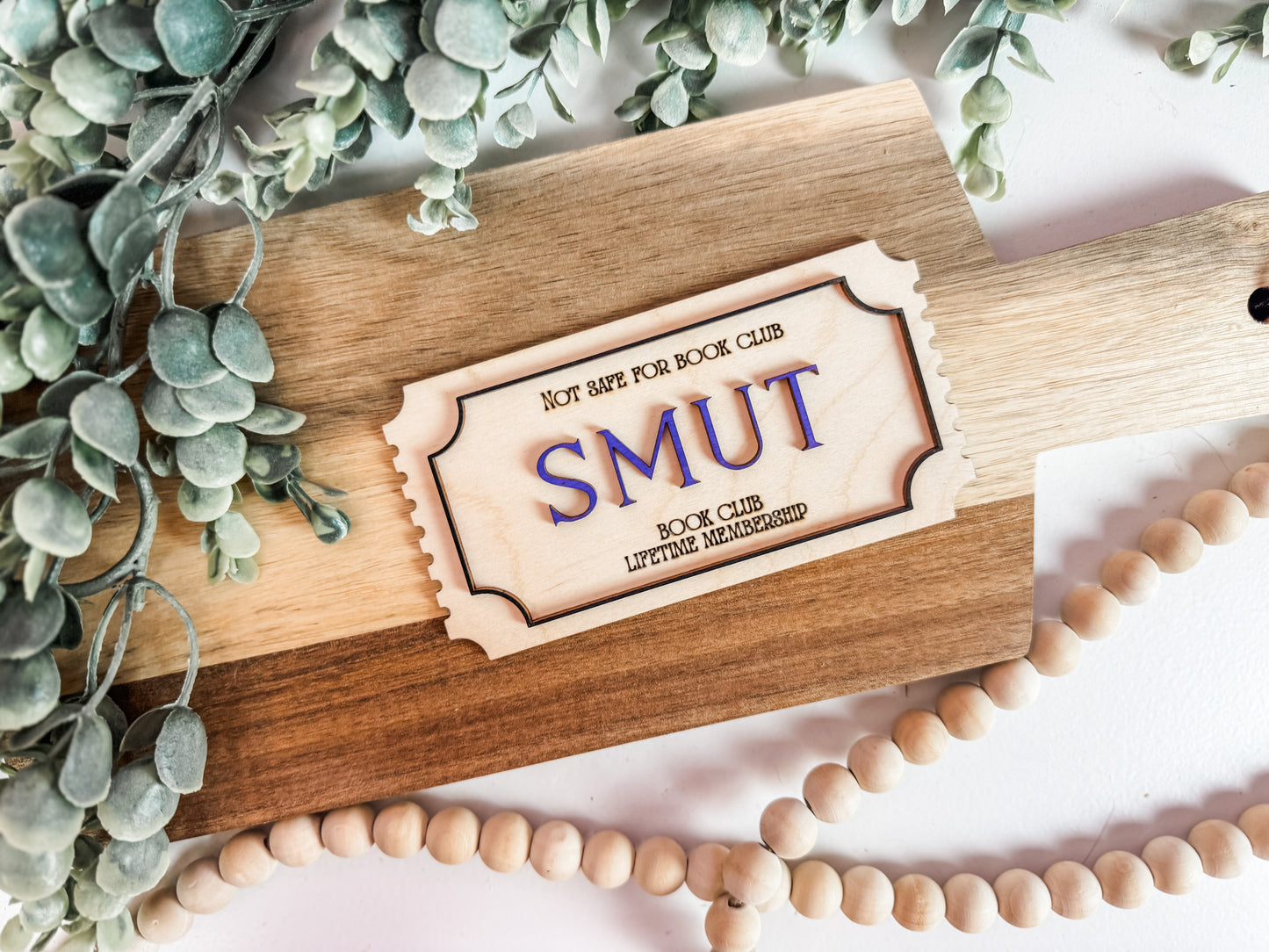 Book Club Lifetime Membership Ticket – Wooden Shelf Decor