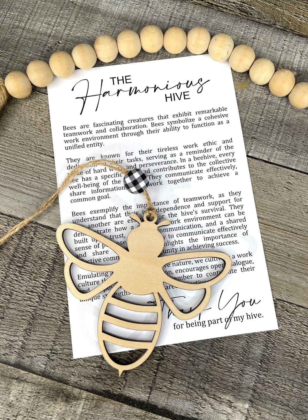 Bee Ornament-Natural Grain Beads