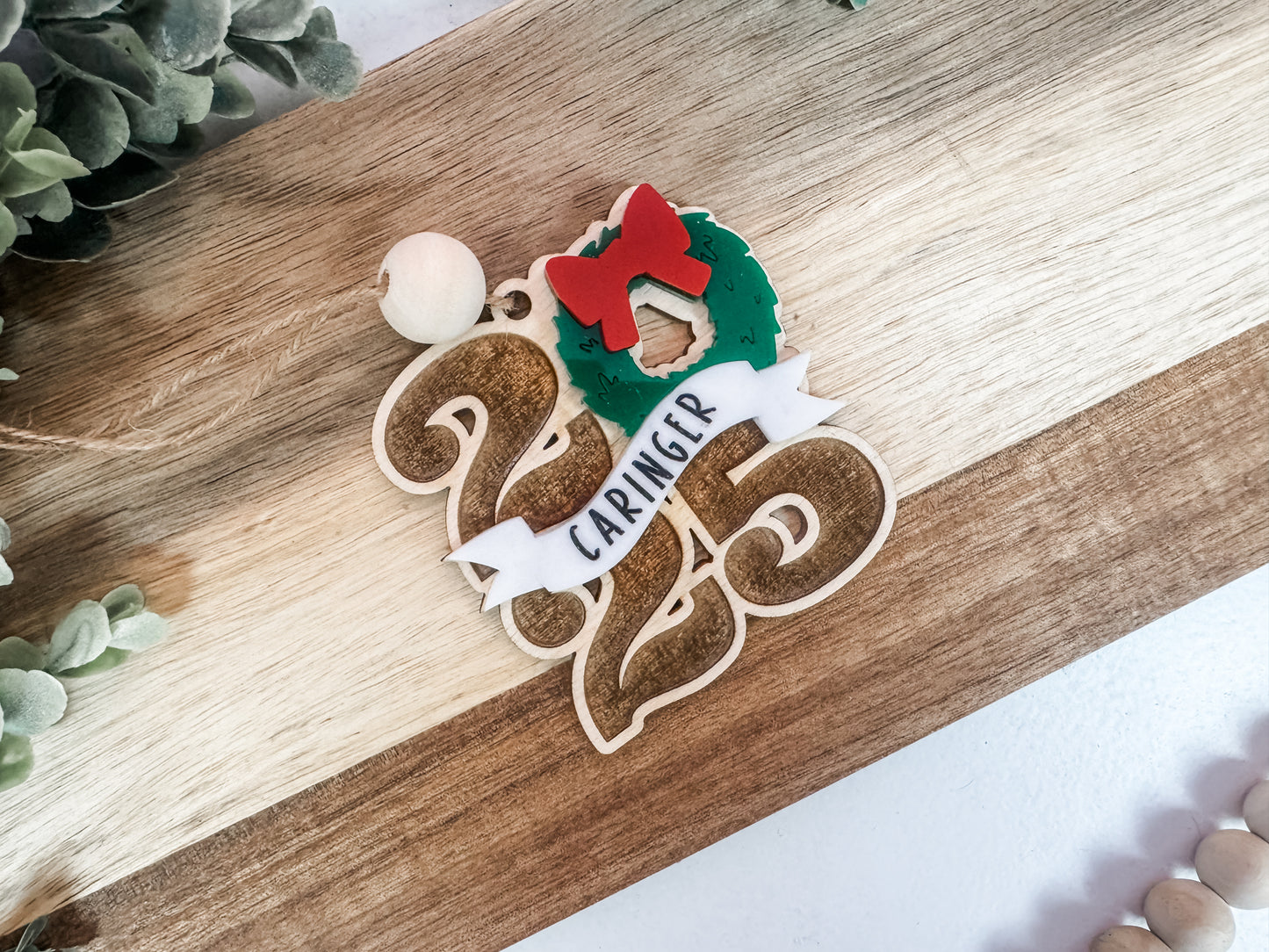 2025 Wreath Name Ornament – Classic or Pastel