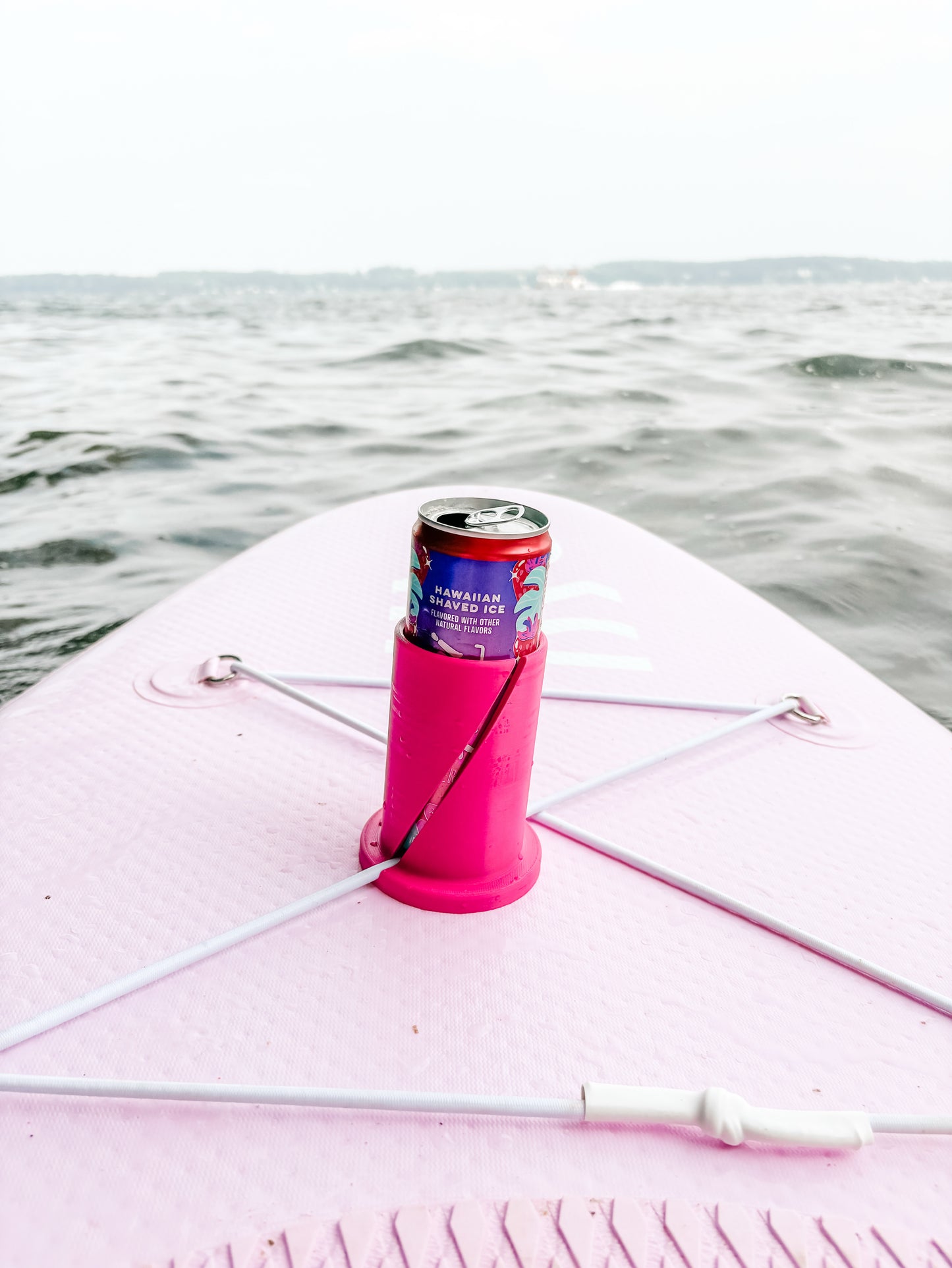 Slim paddle board can holder