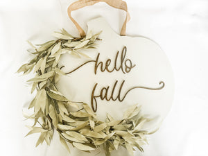 Hello Fall Pumpkin Door Hanger