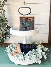 Load image into Gallery viewer, Halloween Tiered Tray Bundle – &quot;Amuck&quot;, &quot;Hocus Pocus&quot;, &quot;I Smell Children&quot; (3-Piece Set)
