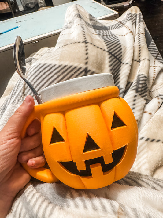 Jack-O-Lantern Ice Cream Holder | Halloween Pumpkin Mug