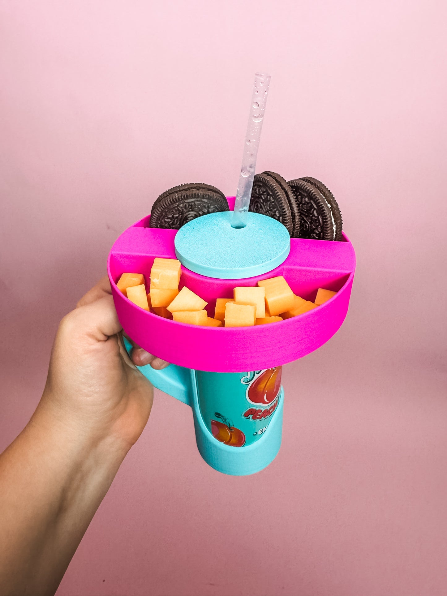 Mini snack tray for slim can holder