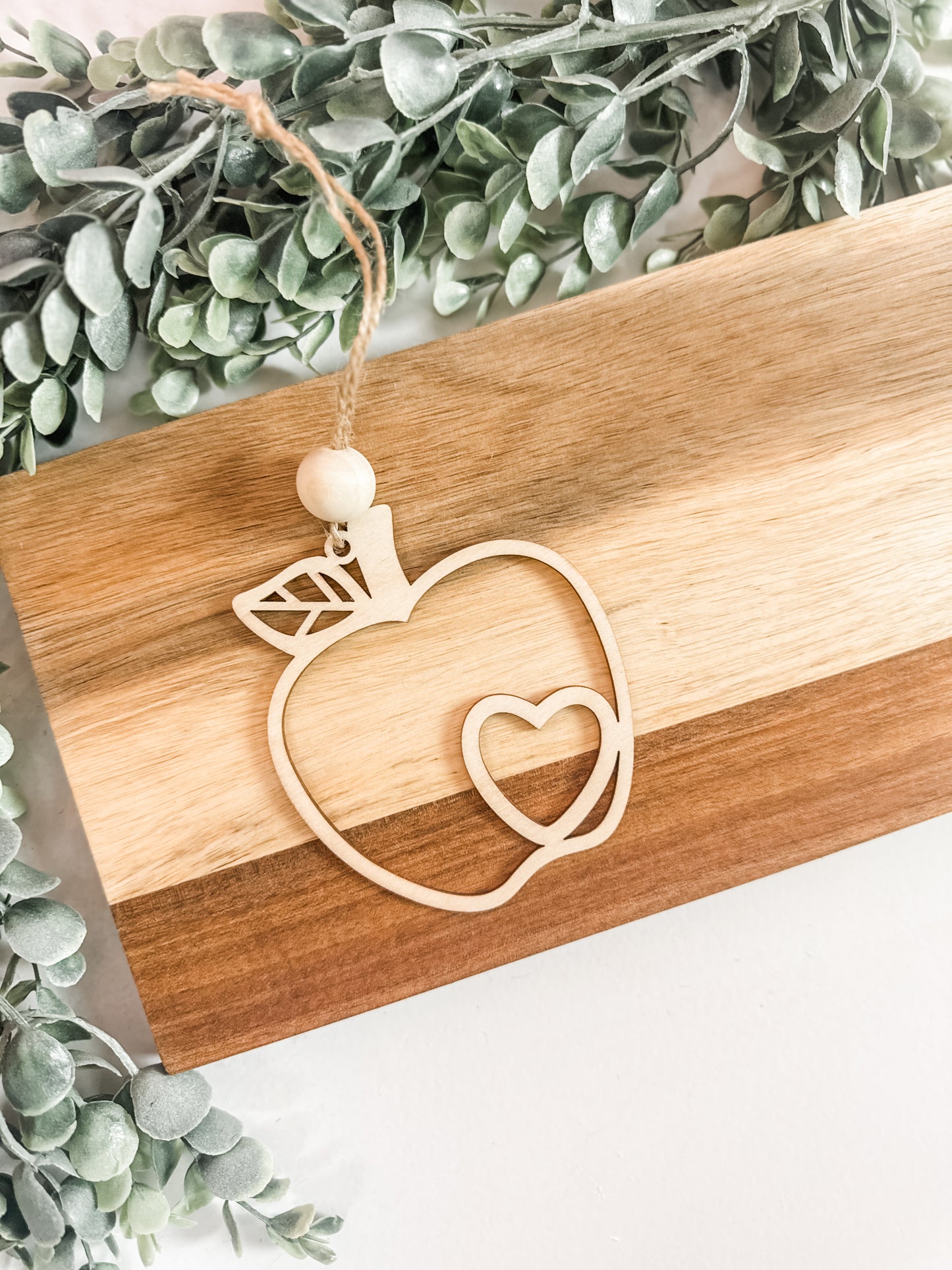 "The Educator's Orchard" Wooden Apple Ornament