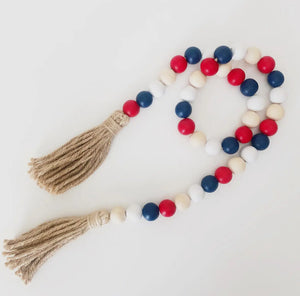 Patriotic Beaded Garland with Tassels