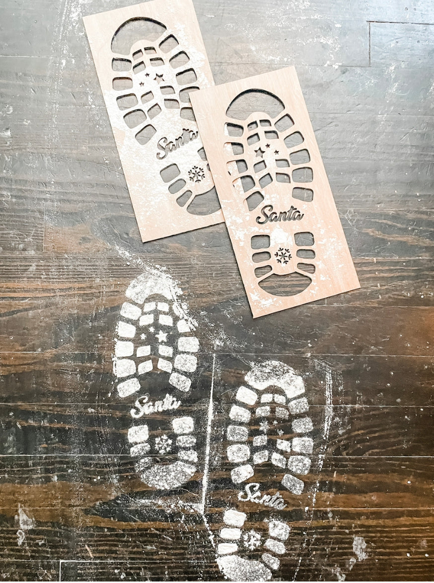 Santa footprints Stencil Set