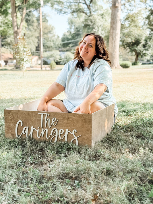 Personalized Foldable Wooden Christmas Tree Collar – Custom Family Name Holiday Decor