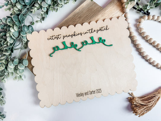 Cutest Pumpkins in the Patch Handprint Keepsake Sign