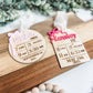 Custom Birth Stat Ornament • Personalized Baby Stats • Wood & Acrylic Keepsake • Round or Arch Shape • With or Without Bow