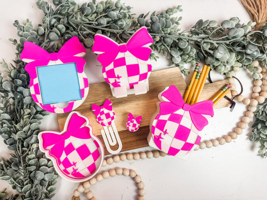 Girly Pop Pink Desk Accessories | Mix & Match or Full Set