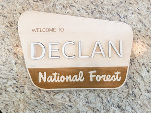 National Forest-Themed Name Puzzle – Custom Wooden Name Sign