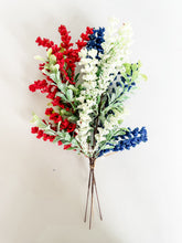 Load image into Gallery viewer, 15-Inch Boxwood Stem with Red, White, and Blue Accents
