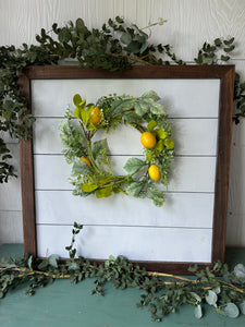 14-Inch Lemon Wreath – Summer Decorative Faux Wreath