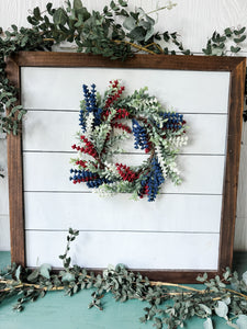 Patriotic Red, White, and Blue Boxwood Wreath