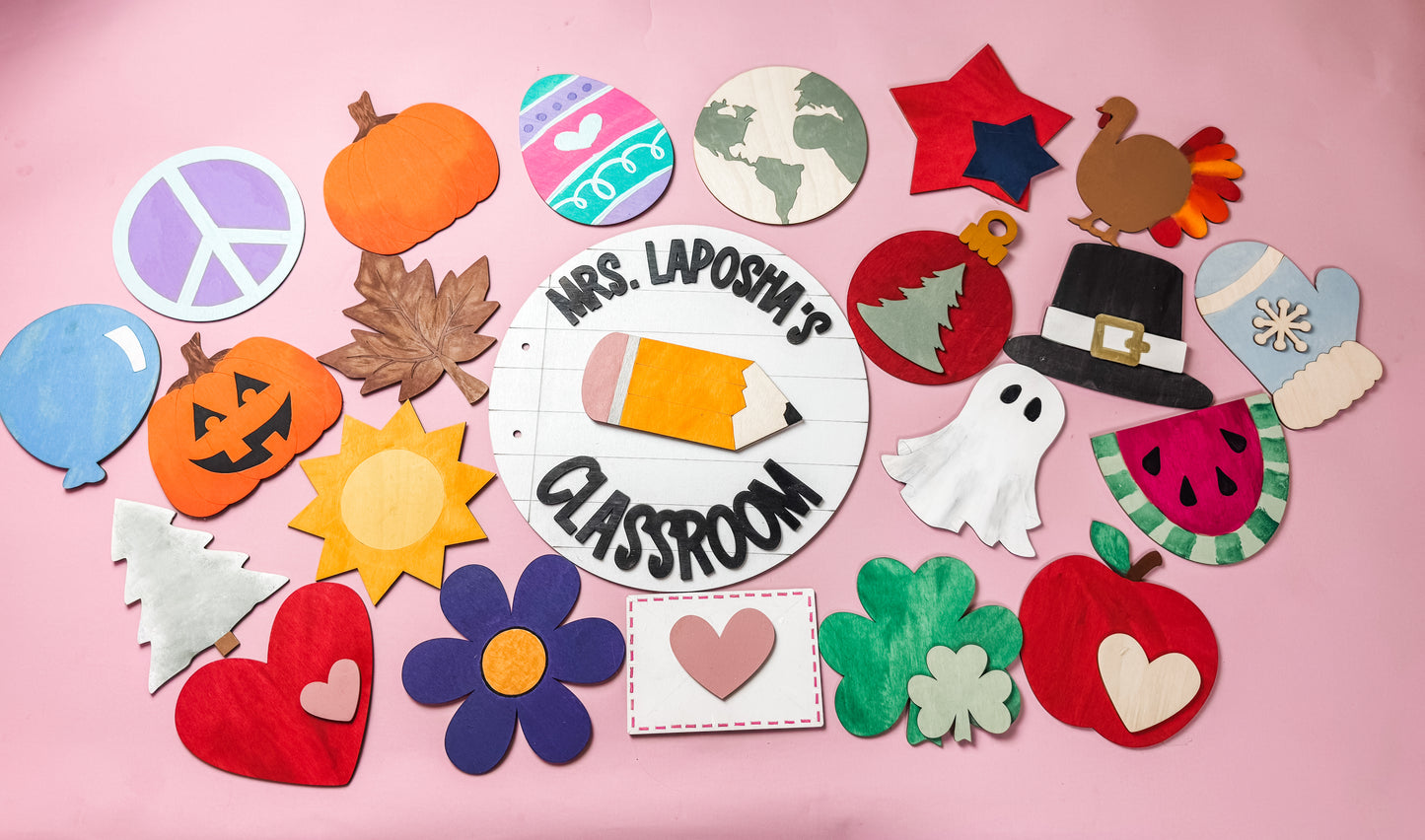 Classroom Interchangeable Door Hanger – Custom Seasonal Set