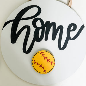 Hand-Painted Softball Interchangeable Piece