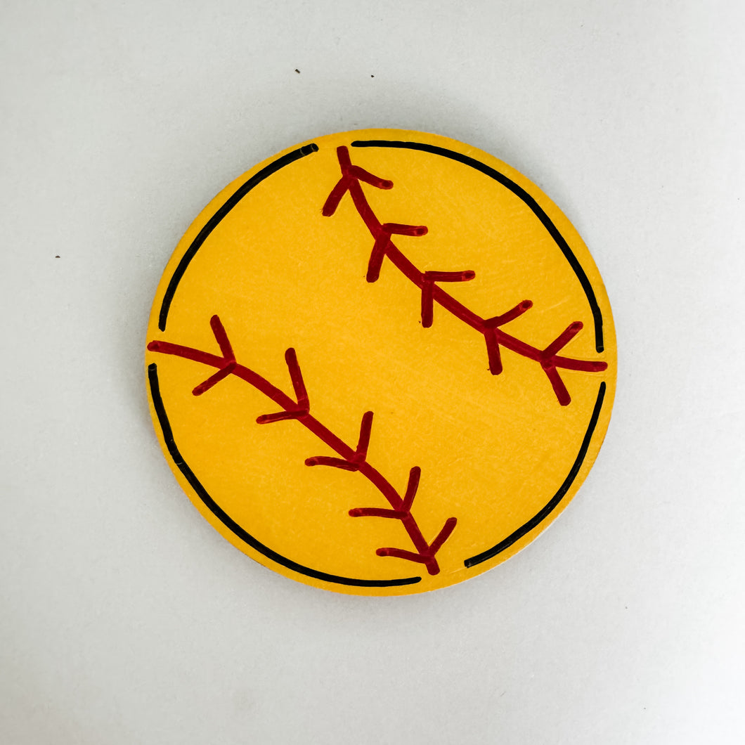 Hand-Painted Softball Interchangeable Piece