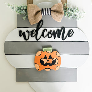 Hand-Painted Jack-O'-Lantern Interchangeable Piece