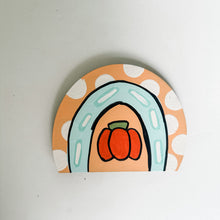 Load image into Gallery viewer, Hand-Painted Rainbow Pumpkin Interchangeable Piece
