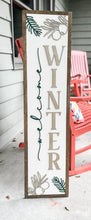 Load image into Gallery viewer, Reversible &quot;Fall&quot; and &quot;Winter&quot; 4-Foot Wooden Leaner Sign
