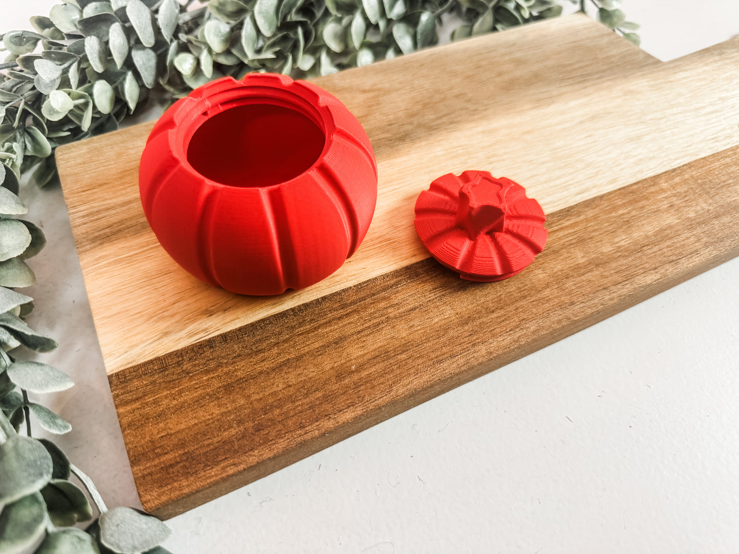 3D Printed Pumpkin Container with Lid – Fall & Halloween Home Decor