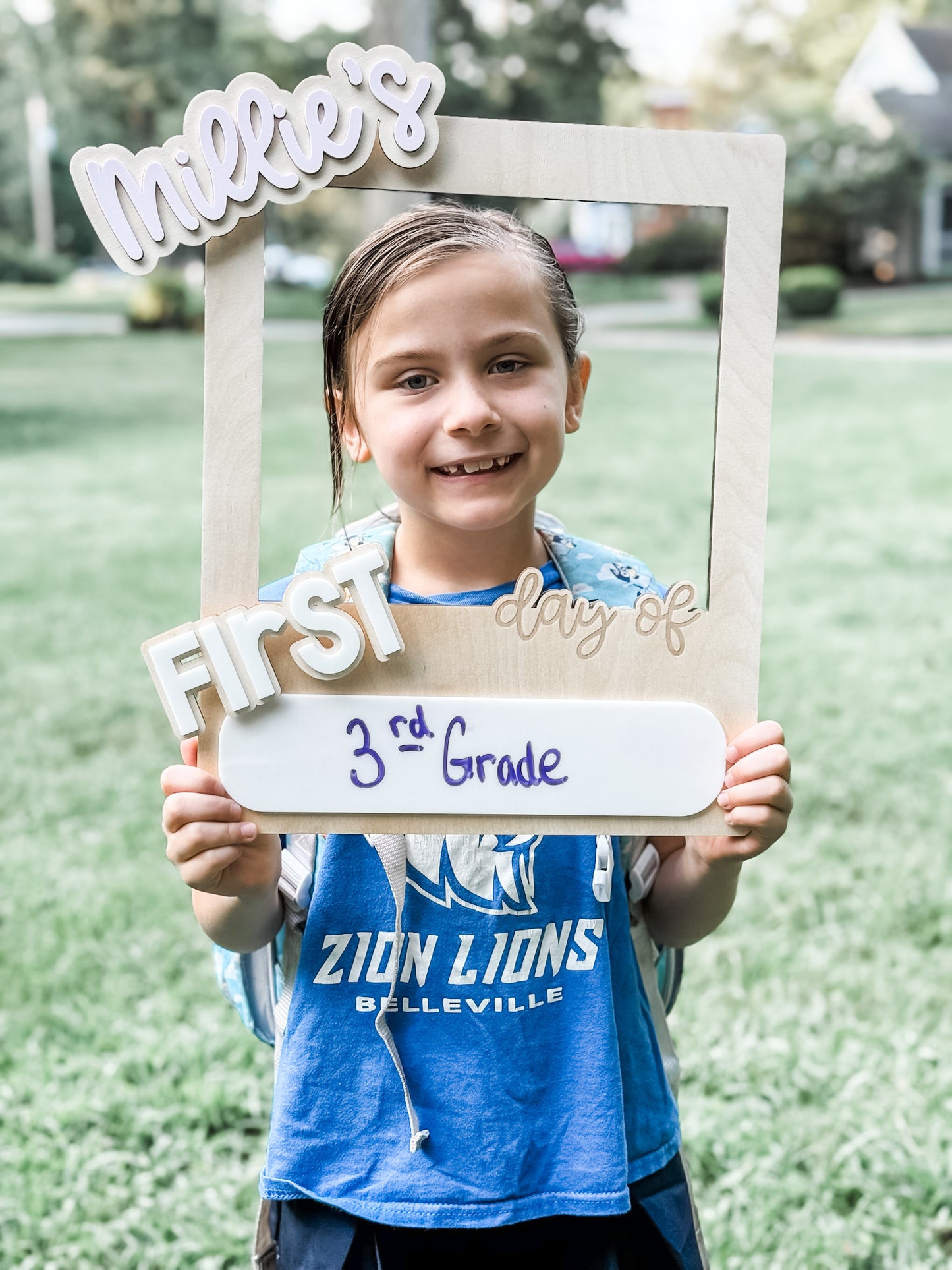 Personalized Magnetic Back-to-School Photo Board – First & Last Day, Includes One Name