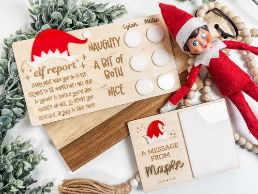 Personalized Elf Report Card & Message Board Set | Elf on the Shelf Accessories