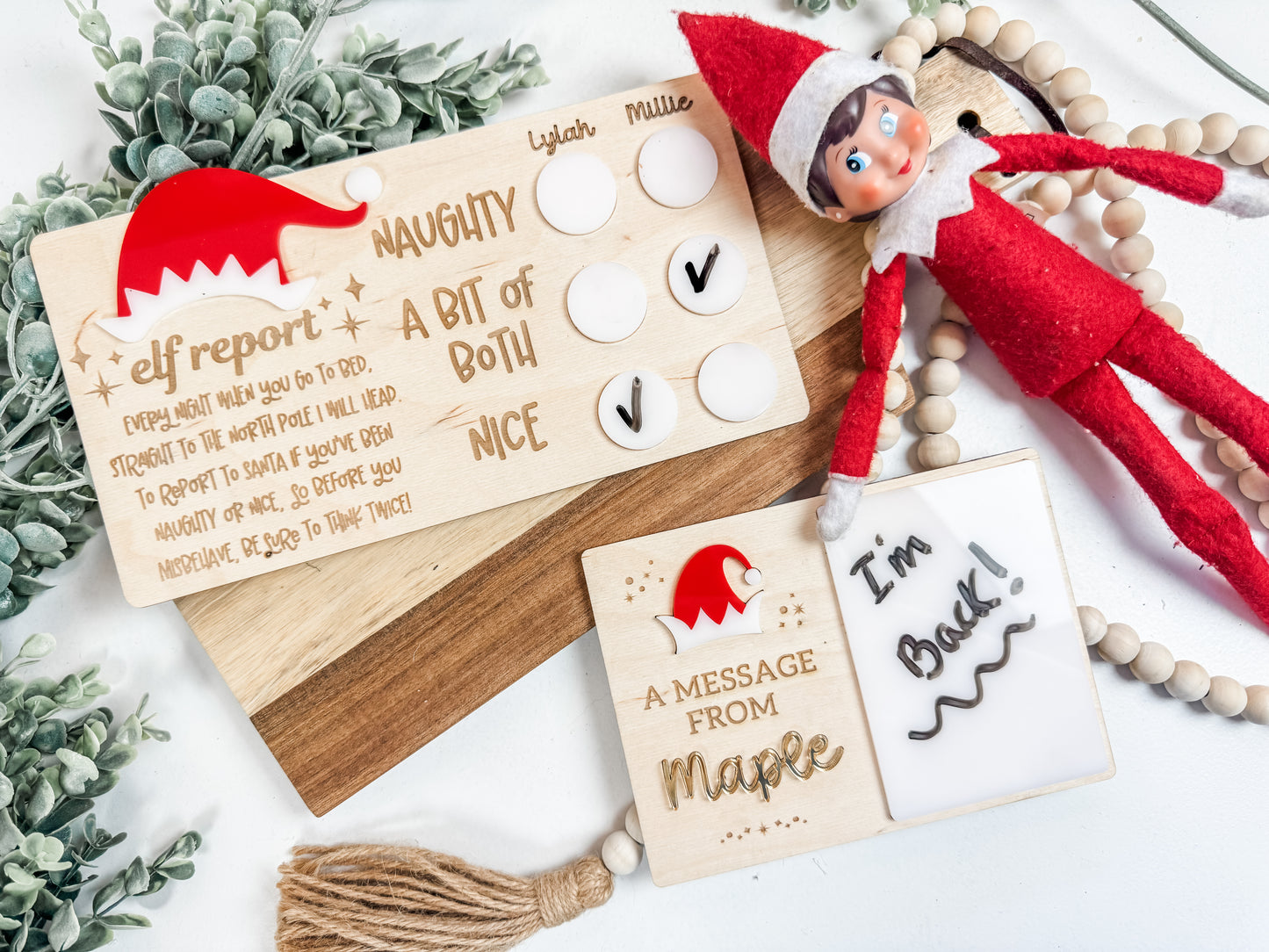 Personalized Elf Report Card & Message Board Set | Elf on the Shelf Accessories