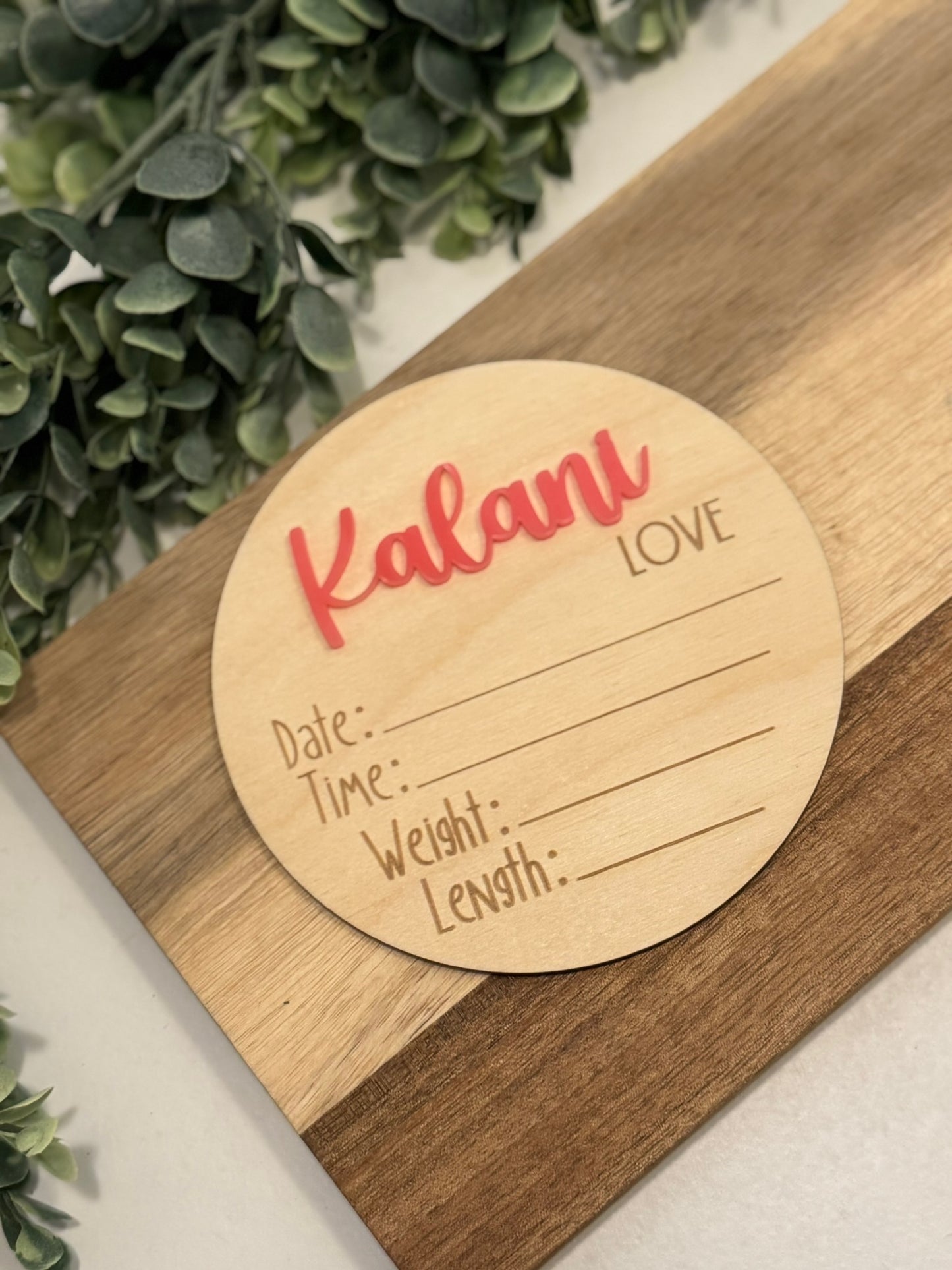 Personalized Baby Announcement Plaque – Custom Keepsake