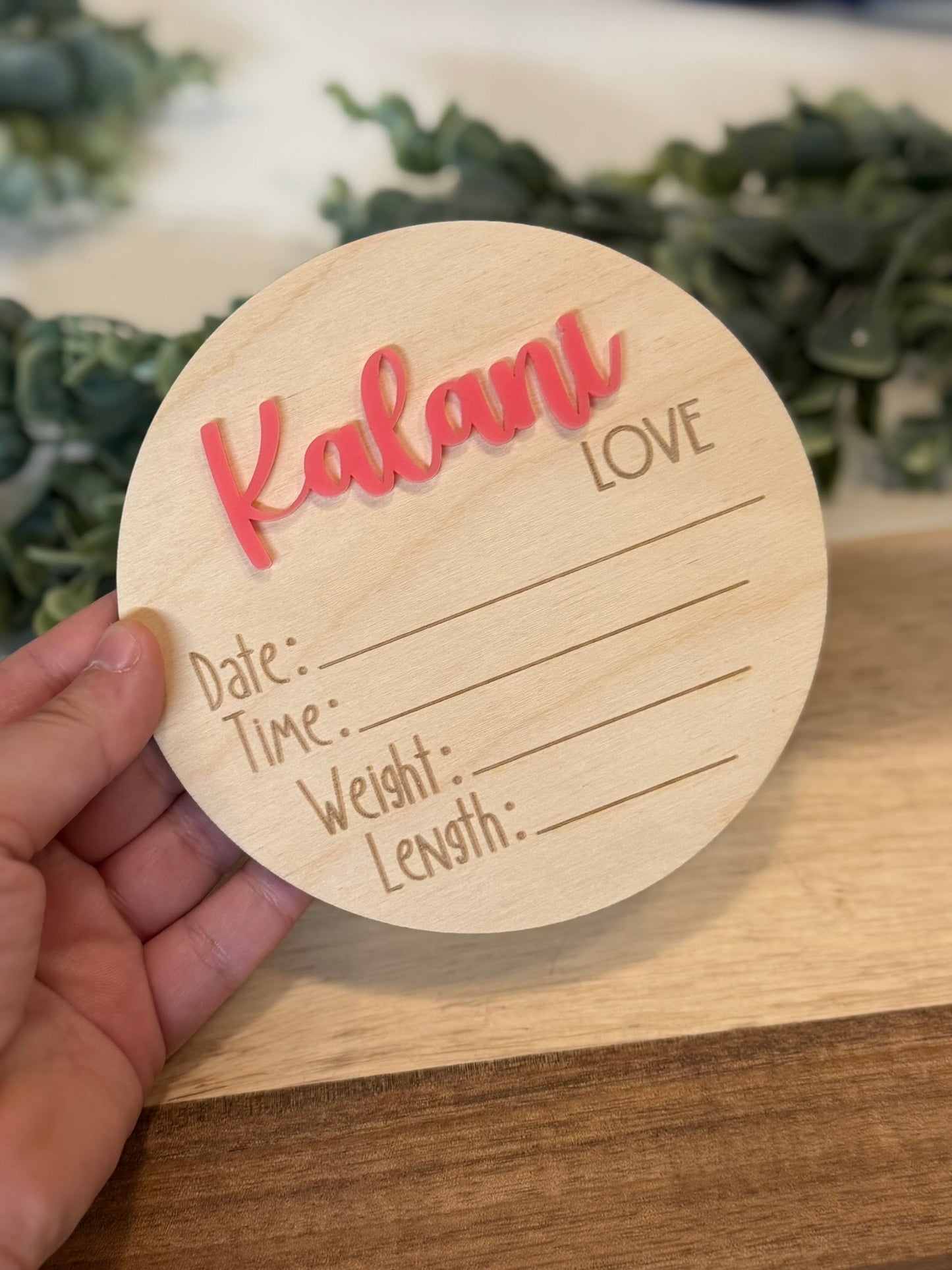 Personalized Baby Announcement Plaque – Custom Keepsake