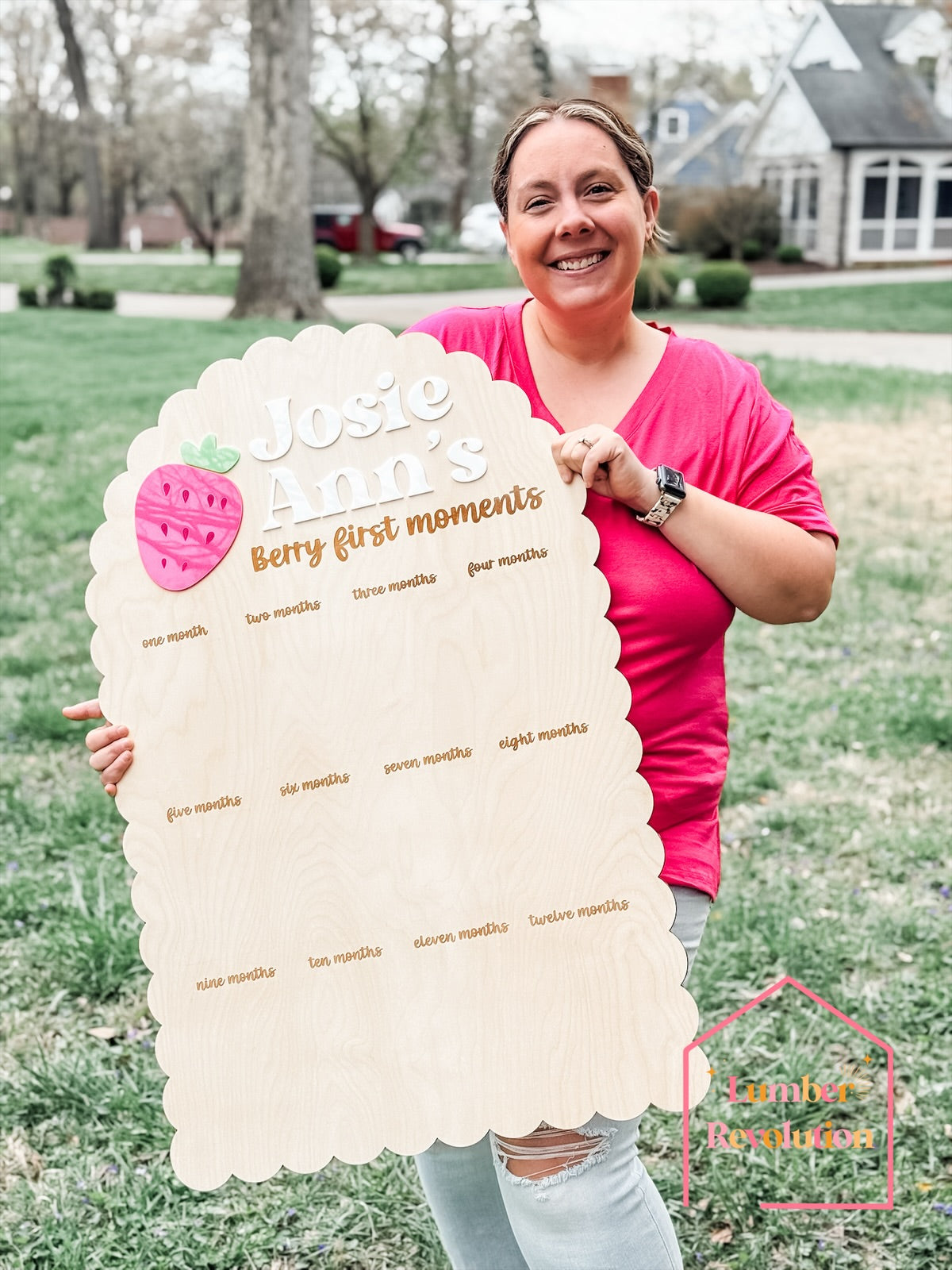 Custom “Berry First Moments” Milestone Board – 34.5" x 22.5"