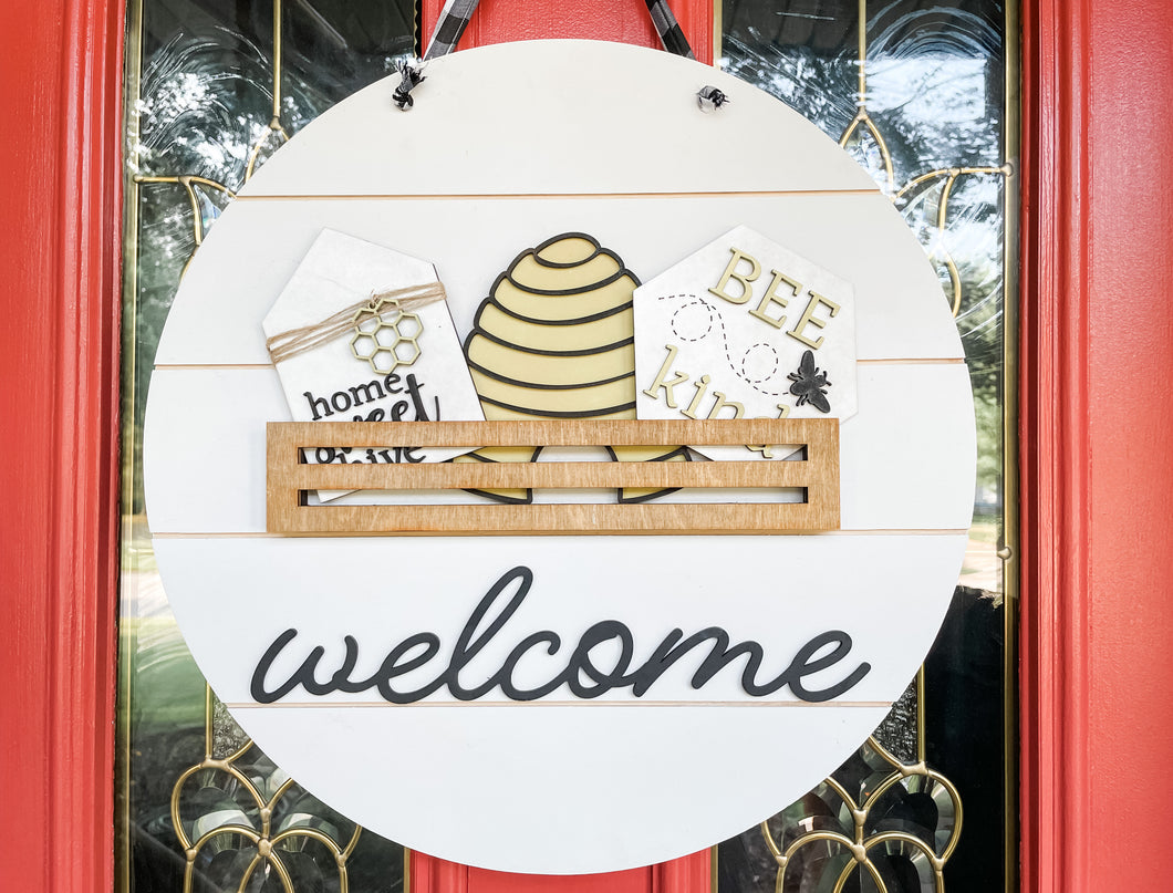 Bee-Themed Tiered Tray Decor Bundle - Home Sweet Hive & Bee Kind Signs