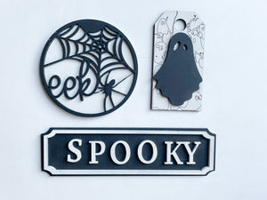 Halloween Tiered Tray Bundle-"Eek" & "Spooky" Decor Set