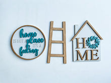 Load image into Gallery viewer, Home-Themed Tiered Tray Bundle – &quot;Home&quot;, Ladder, and Round Sign (3-Piece Set)
