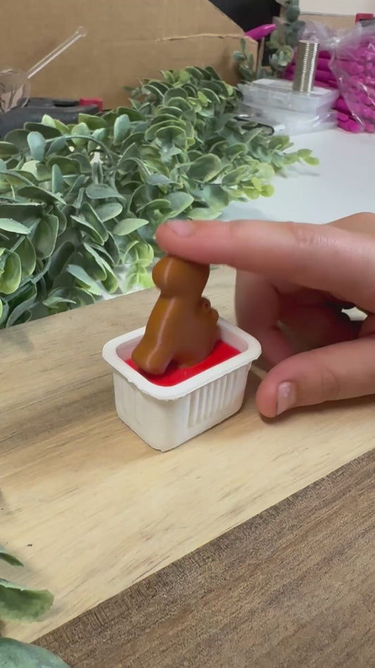 Nugget Clicker - 3D Printed Chicken Nugget & Ketchup Fidget Toy